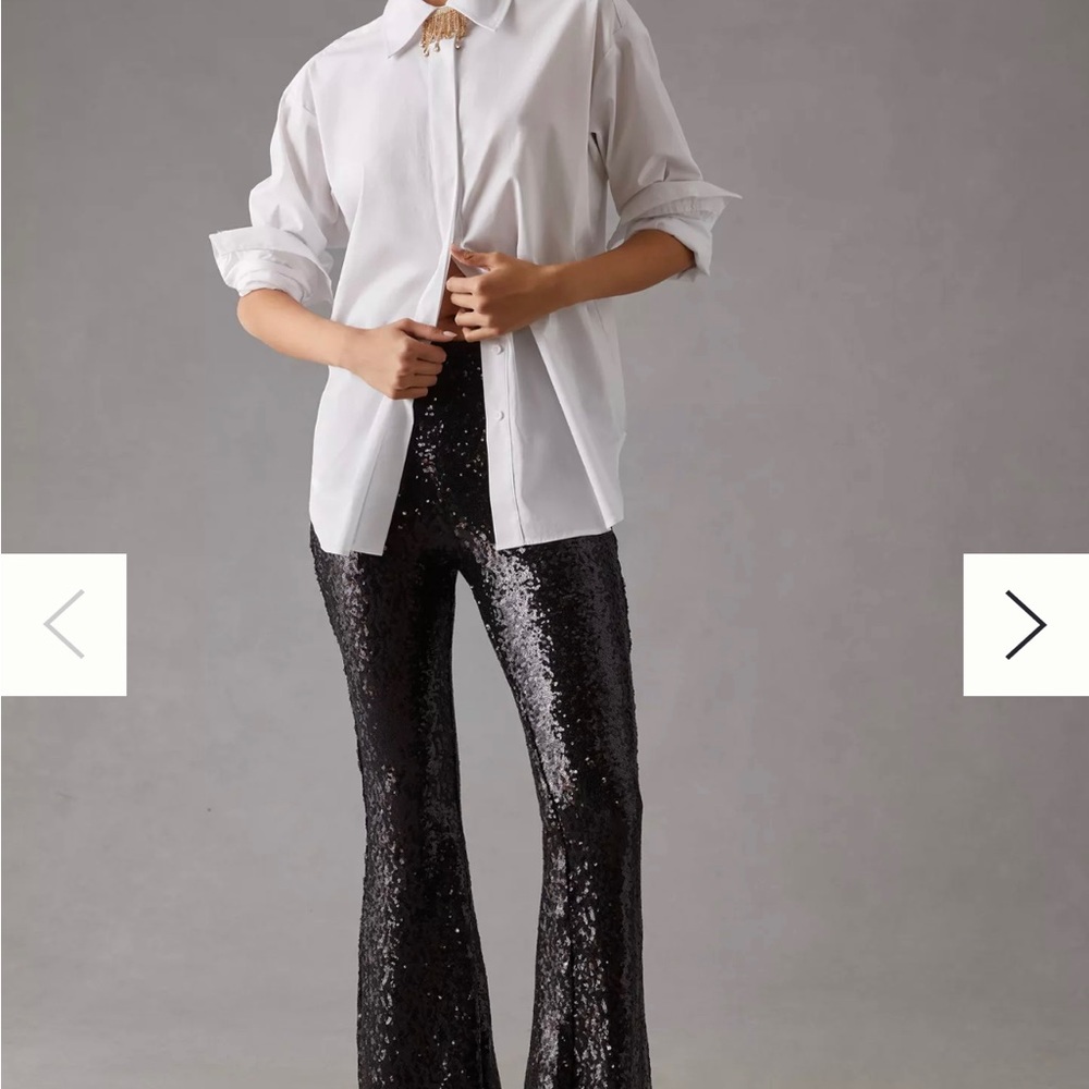 By Anthropologie Joni Sequin Flare Pants